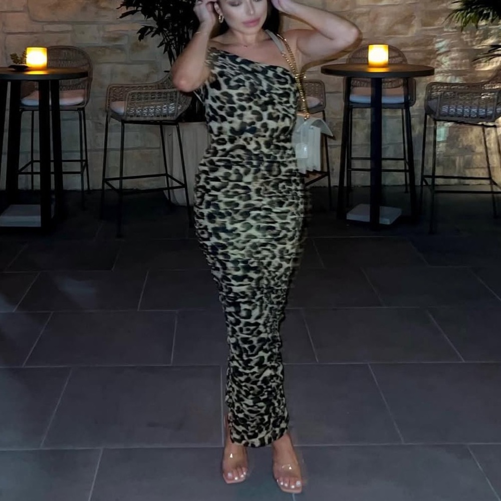 JLUXLABEL Leopard Print Midi Skirt